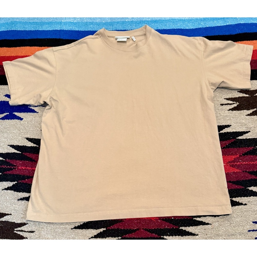 H&M Boxy Crew Neck Pullover T-Shirt Mens XL khaki Short Sleeve Casual Preppy
